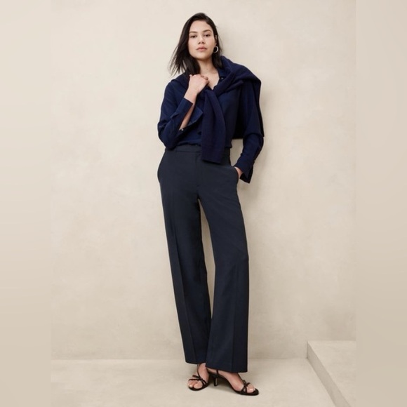 NWT! Banana Republic Preppy Navy Sculpted Straight Pant🧡 - Picture 1 of 6